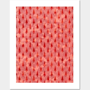 RED Christmas Trees Posters and Art